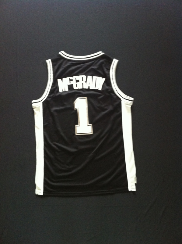  NBA San Antonio Spurs 1 Tracy McGrady New Revolution 30 Swingman Road Black Jerseys